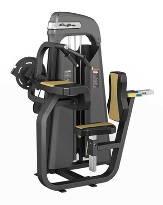 Fitness bodybuilding esercizio di acciaio seduta tricepo-piatta macchina con carico di allenamento pin