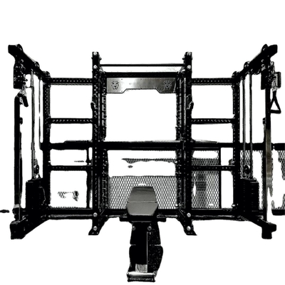 Smith e Squat Rack multifunzione per esercizi di palestra con scelta di peso regolabile