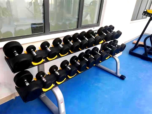 3 Livello Commercial Dumbbell Rack Steel Body Building Storage per attrezzature fitness per palestra