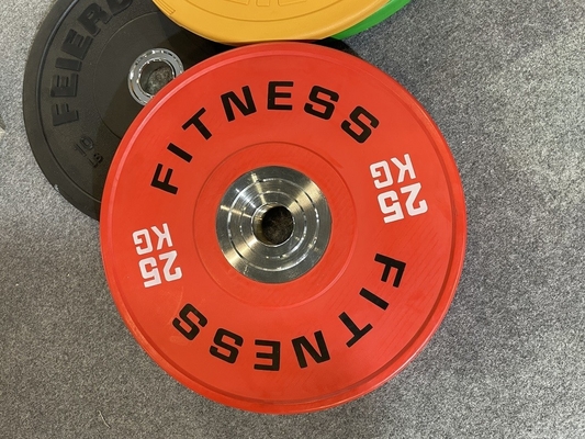 Pistola di peso del paraurti in acciaio rivestito di gomma per attrezzature da ginnastica professionali 2.5kg-25kg