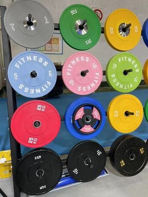 Pistola di peso del paraurti in acciaio rivestito di gomma per attrezzature da ginnastica professionali 2.5kg-25kg