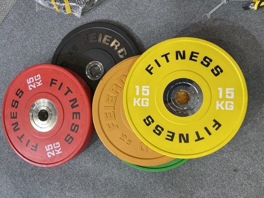 Pistola di peso del paraurti in acciaio rivestito di gomma per attrezzature da ginnastica professionali 2.5kg-25kg
