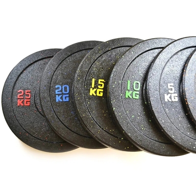 Disponibile il logo personalizzatoD color dot Rubber Barbell Plate per l' allenamento con pesi bumper