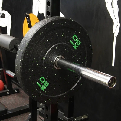 Disponibile il logo personalizzatoD color dot Rubber Barbell Plate per l' allenamento con pesi bumper