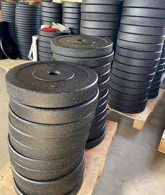 Disponibile il logo personalizzatoD color dot Rubber Barbell Plate per l' allenamento con pesi bumper