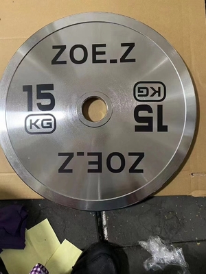 Barbell di allenamento di forza con set di piastre di peso e set di barbell di piastra di argento in cromo