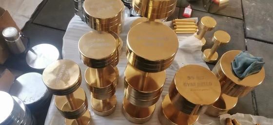 Allenamento di forza fatto facile oro piastra di cromo barra di ferro fuso con piastre di peso set