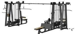 8 Stazione Lat Tirare giù Long Pull Back Press Cable Crossover Righe bassa kin su e giù