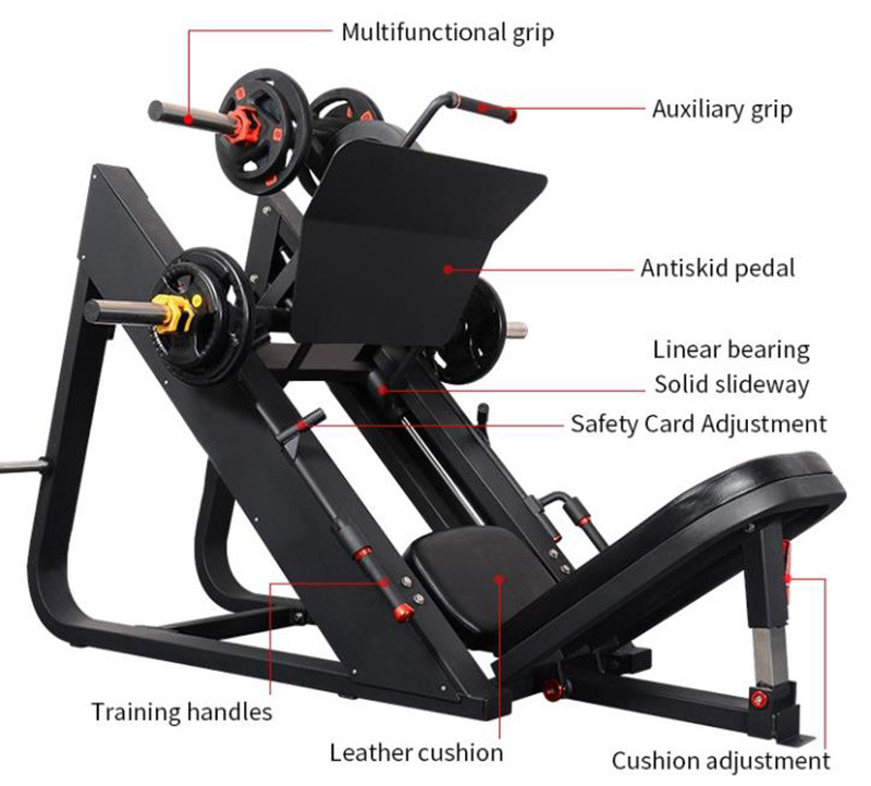Leg Press Gym Equipment Medium Loader Acciaio per Fitness Indoor Esercizio fisico