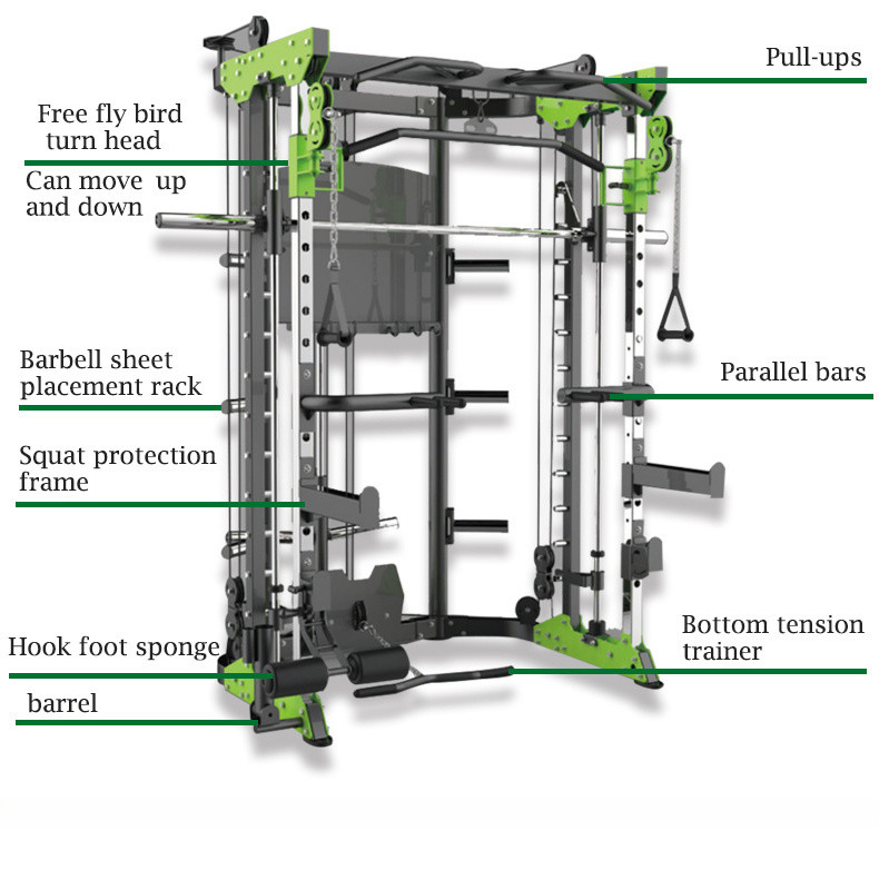 Gran caricatore Sport attrezzature di fitness petto mosca canottaggio squat rack palestra multifunzione