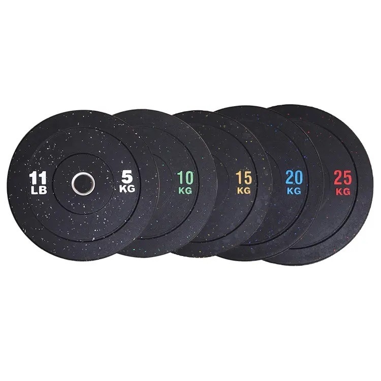 Disponibile il logo personalizzatoD color dot Rubber Barbell Plate per l' allenamento con pesi bumper