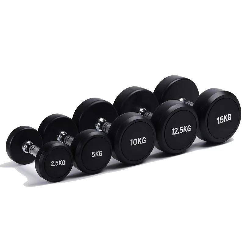 Equipaggiamento di palestra per sollevamento pesi senza acciaio Manubri di gomma rivestiti per unisex da 5 a 25 kg