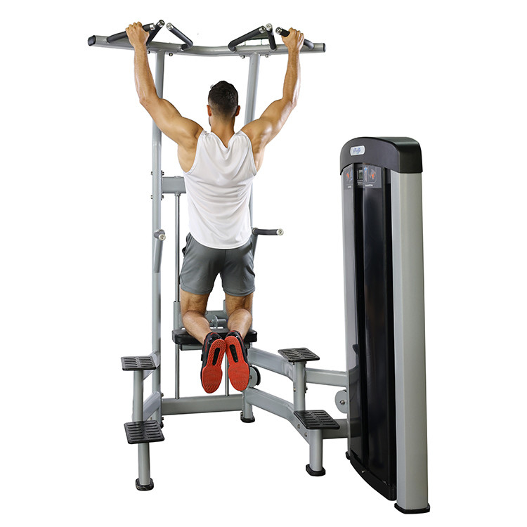 Acciaio Pin caricato Pull Up Bar Triceps Deltoids Workout Assisted Chin Dip Machine per acciaio